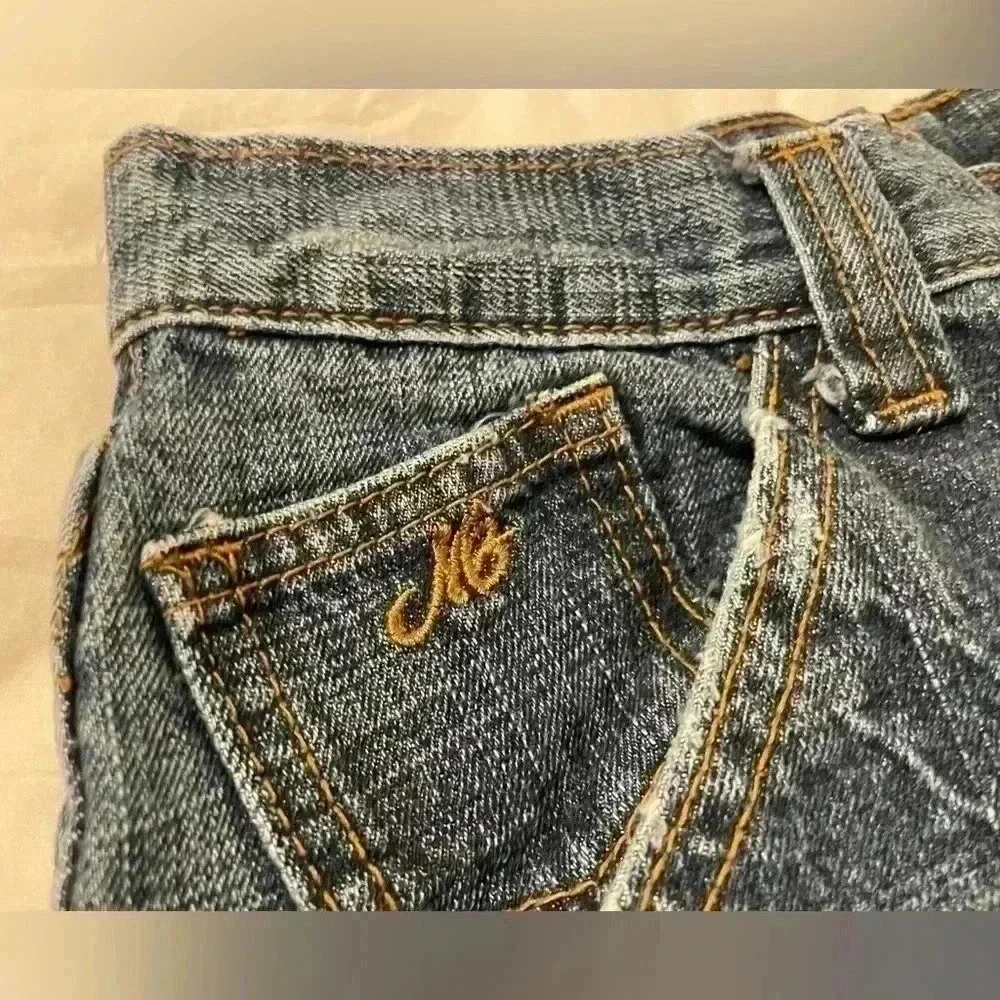 VTG MAKAVELI Brand Tupac Denim Jeans Rap Portrait Logo 90s 2Pac Size 14 wide leg - Picture 14 of 16